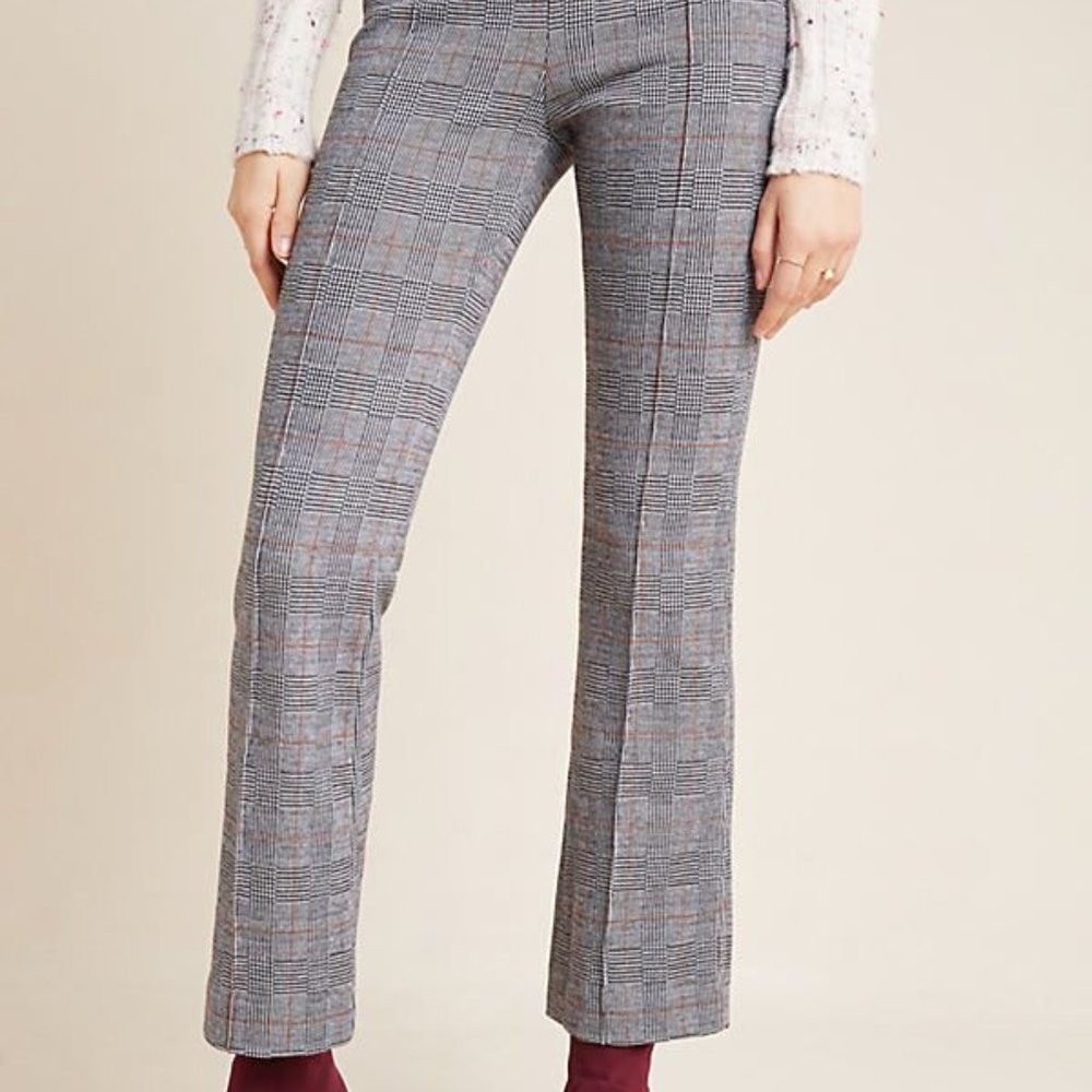 anthropologie the essential cropped flare plaid